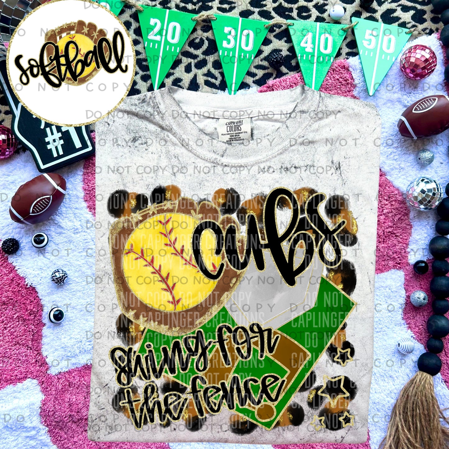 Swing for the fence - Animal Print SOFTBALL with optional sleeve/front- DROPDOWN + CUSTOM - Digital Download 300DPI PNG FILE