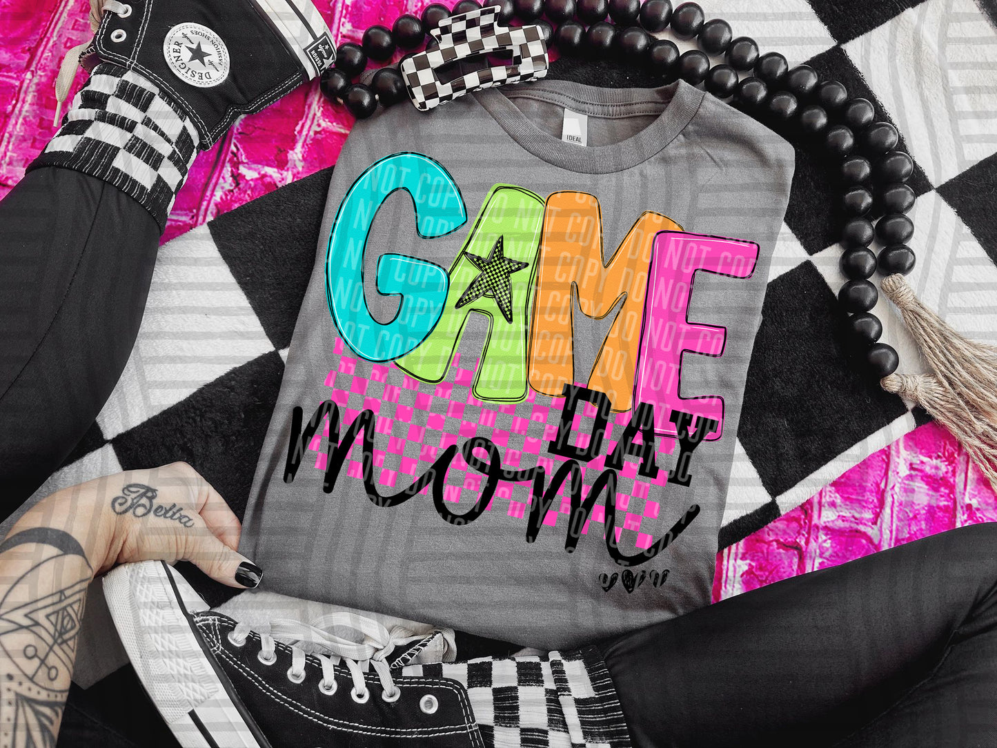 Checkmate Starburst Sports mom - DROPDOWN - 300 DPI digital download