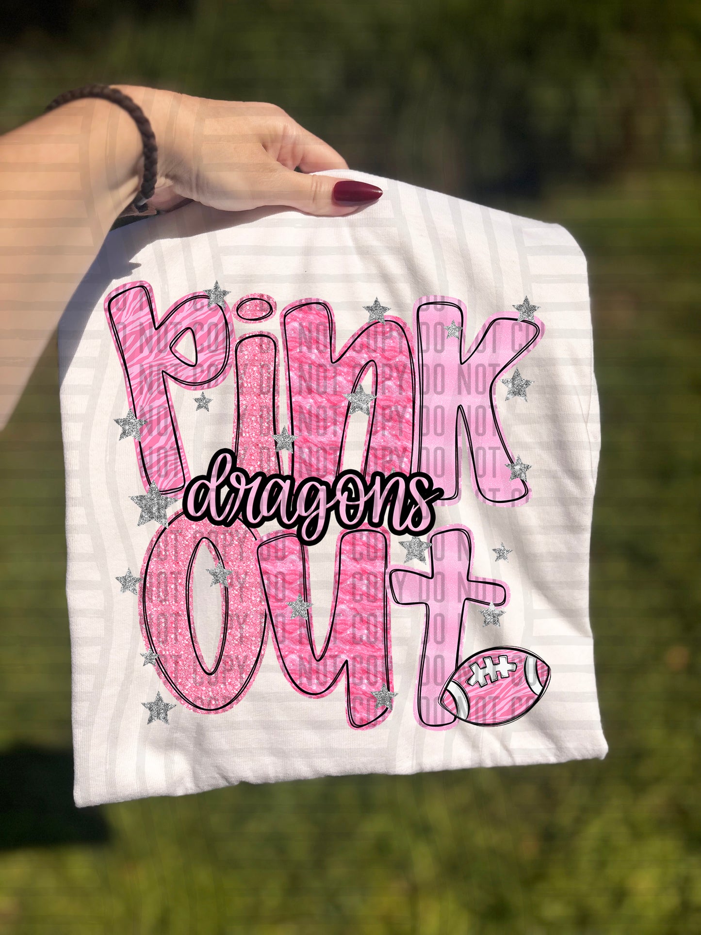 PINK OUT Football + CUSTOM - Dropdown - Digital Download 300DPI PNG FILE