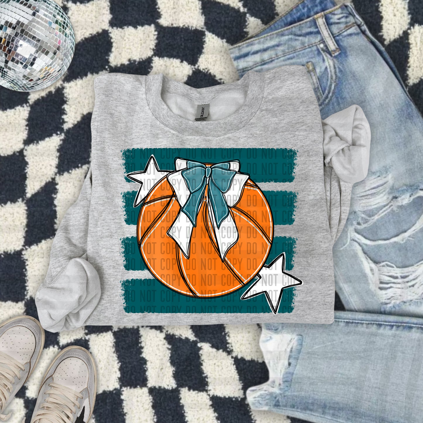 BASKETBALL BOW CC 2608-0010- Color Dropdown Digital Download 300DPI PNG FILE