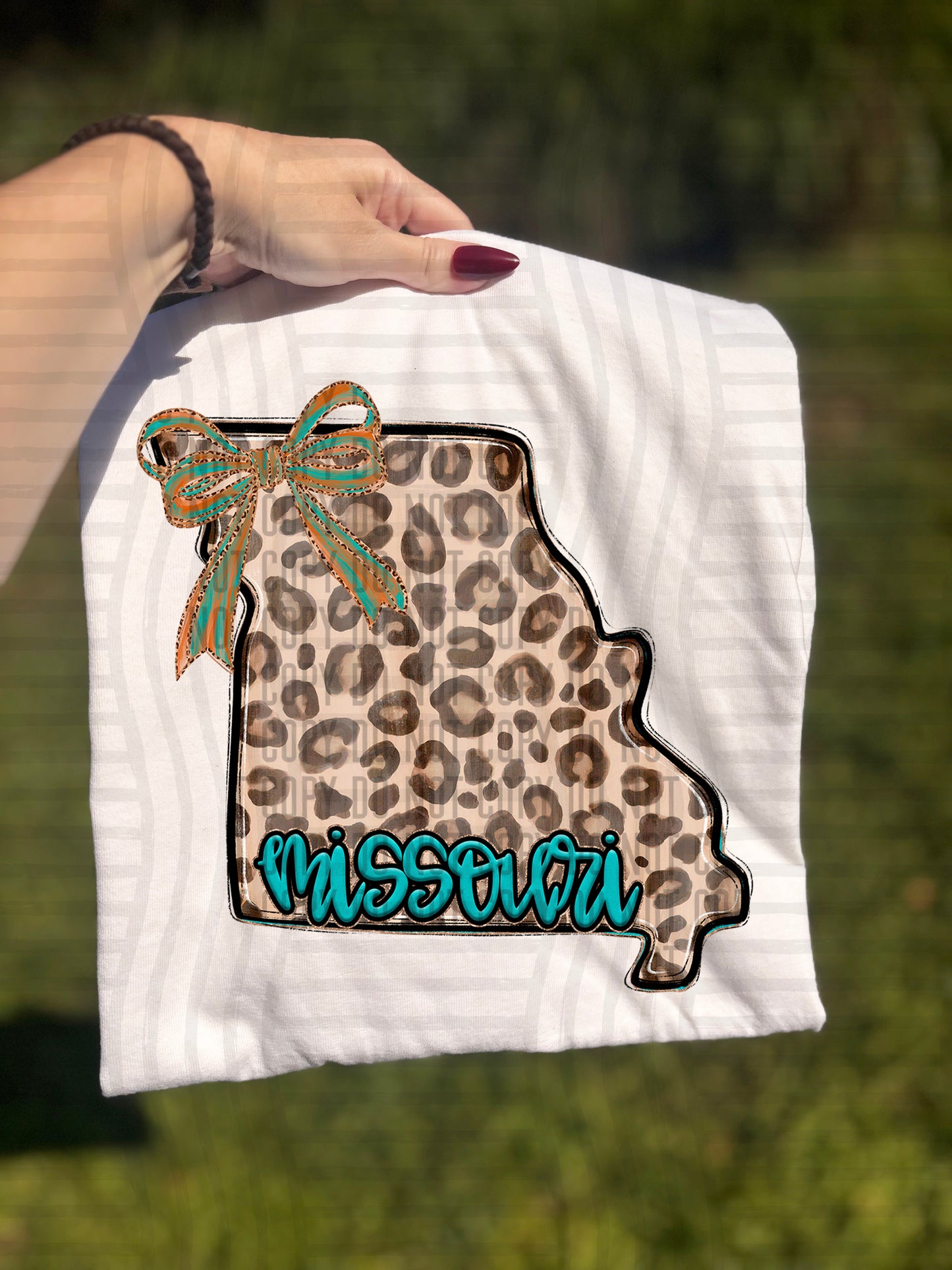 PICK A STATE -  Teal and Leopard - Digital download 300DPI PNG FILE