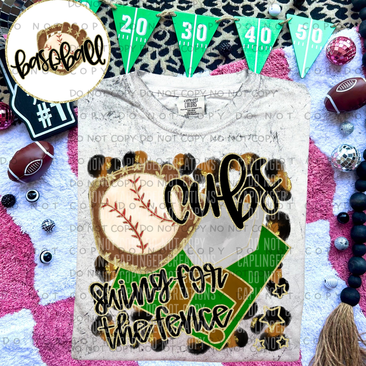 Swing for the fence - Animal Print BASEBALL with optional sleeve/front- DROPDOWN + CUSTOM - Digital Download 300DPI PNG FILE