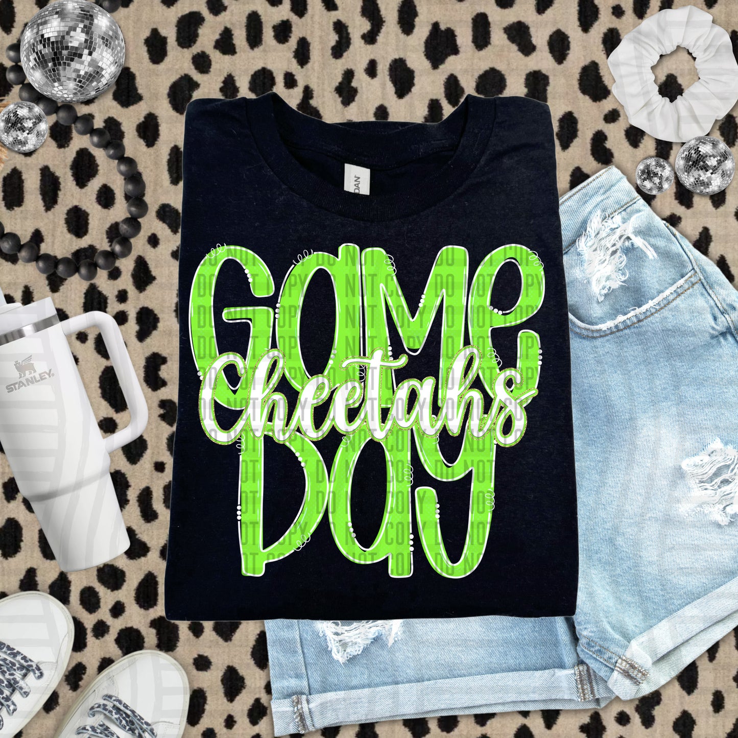 Lime- GAME DAY Doodles - 300 dpi Digital Download