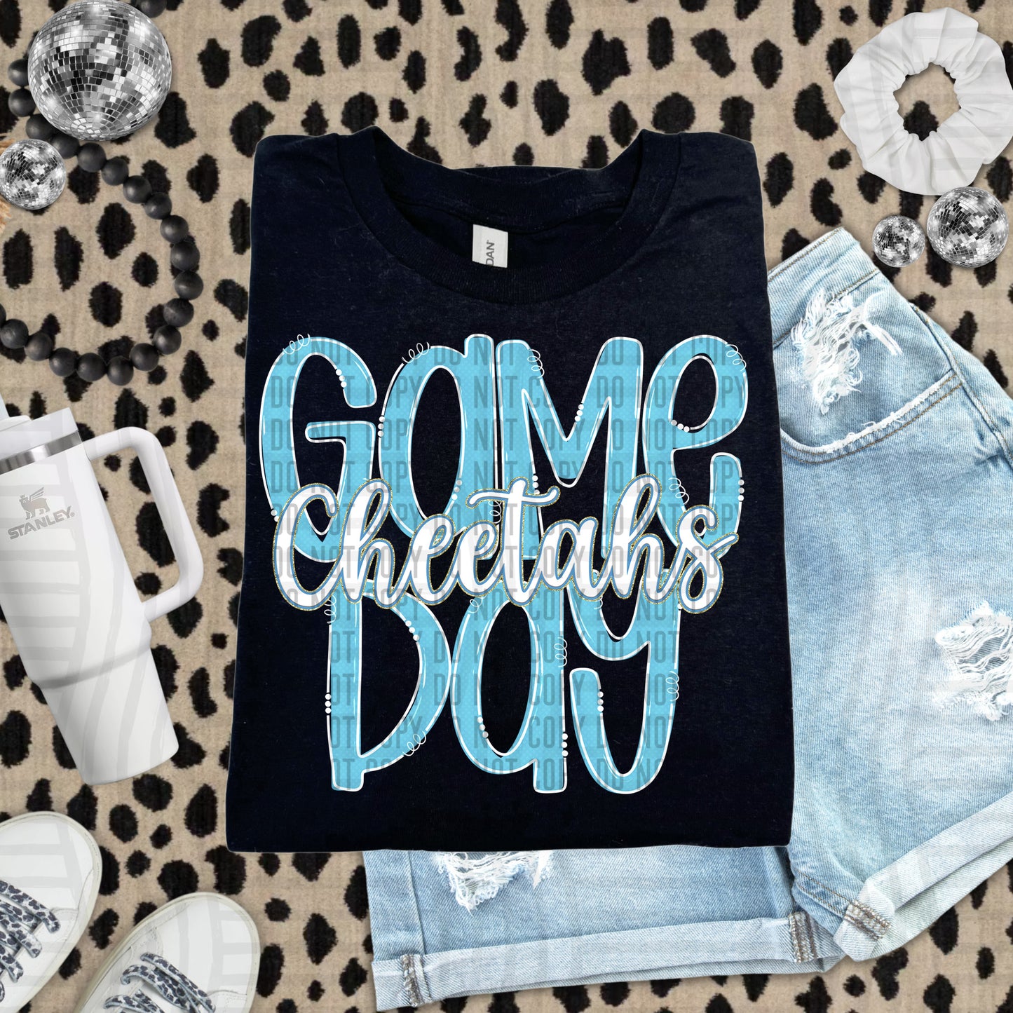 Bright Blue - GAME DAY Doodles - 300 dpi Digital Download