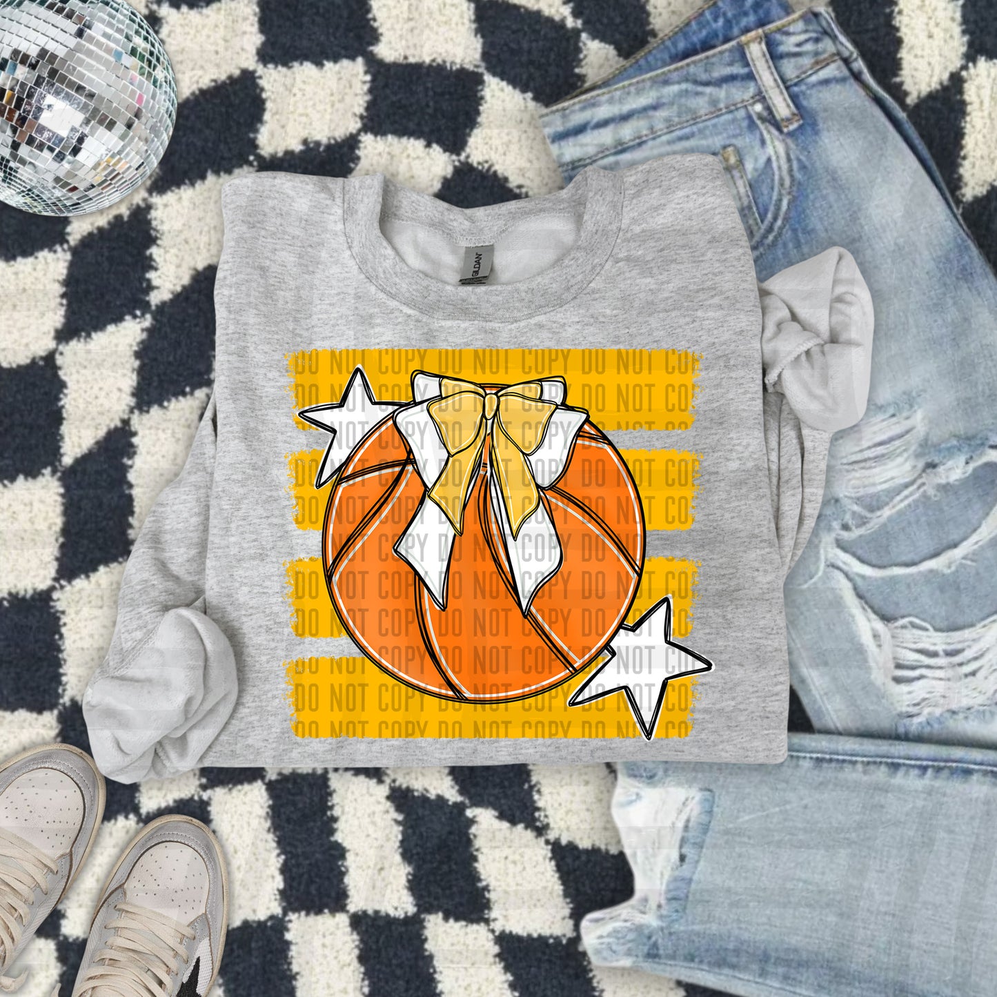 BASKETBALL BOW CC 2608-0010- Color Dropdown Digital Download 300DPI PNG FILE