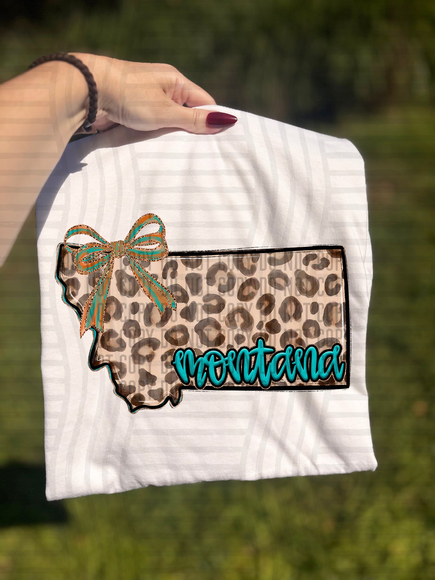 PICK A STATE -  Teal and Leopard - Digital download 300DPI PNG FILE