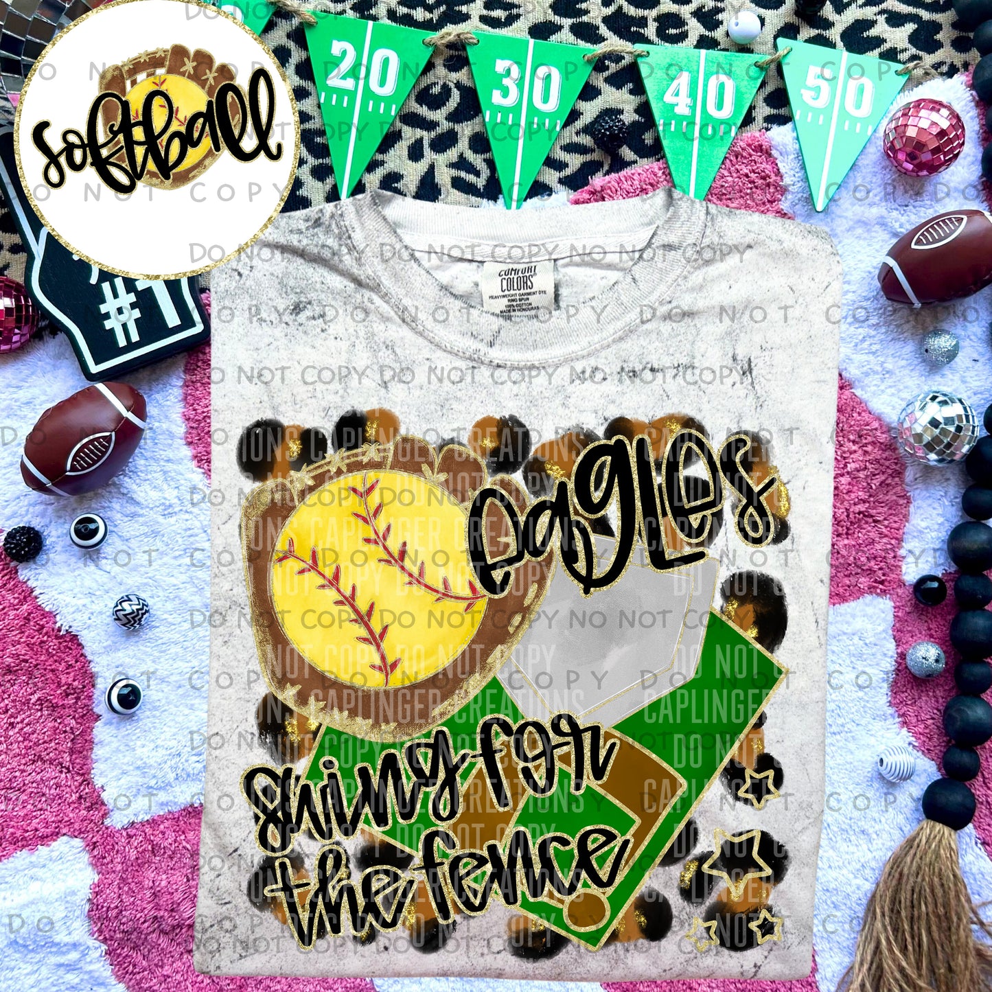 Swing for the fence - Animal Print SOFTBALL with optional sleeve/front- DROPDOWN + CUSTOM - Digital Download 300DPI PNG FILE