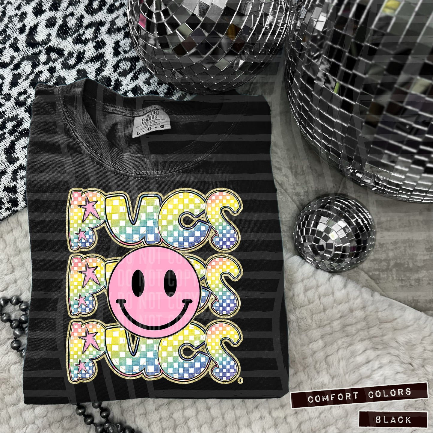 Rainbow Checker Pink Happy Triple Stacked - Digital Download 300DPI PNG FILE