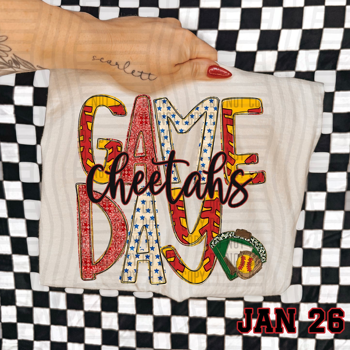 Game Day Softball- Custom + DROPDOWN - 300 DPI digital download