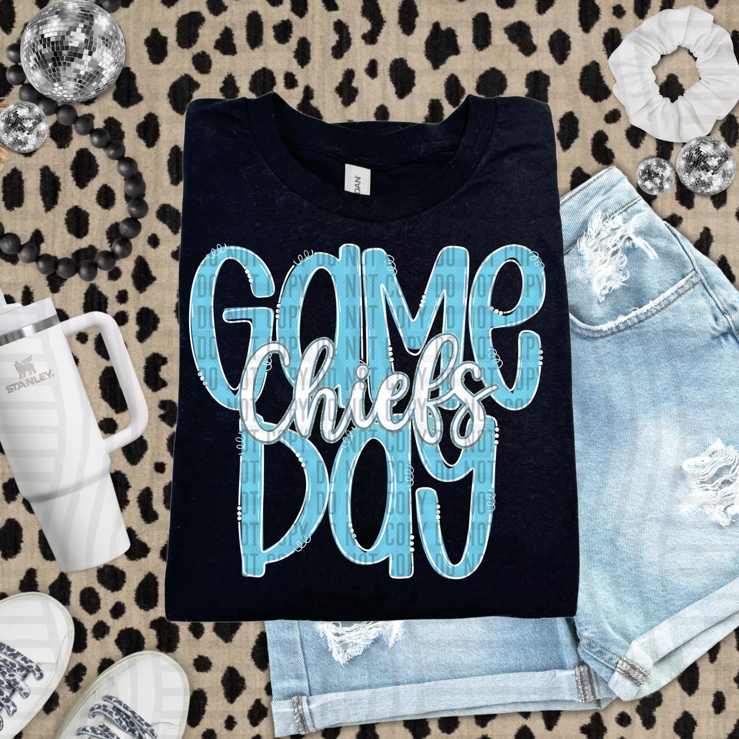 Bright Blue - GAME DAY Doodles - 300 dpi Digital Download