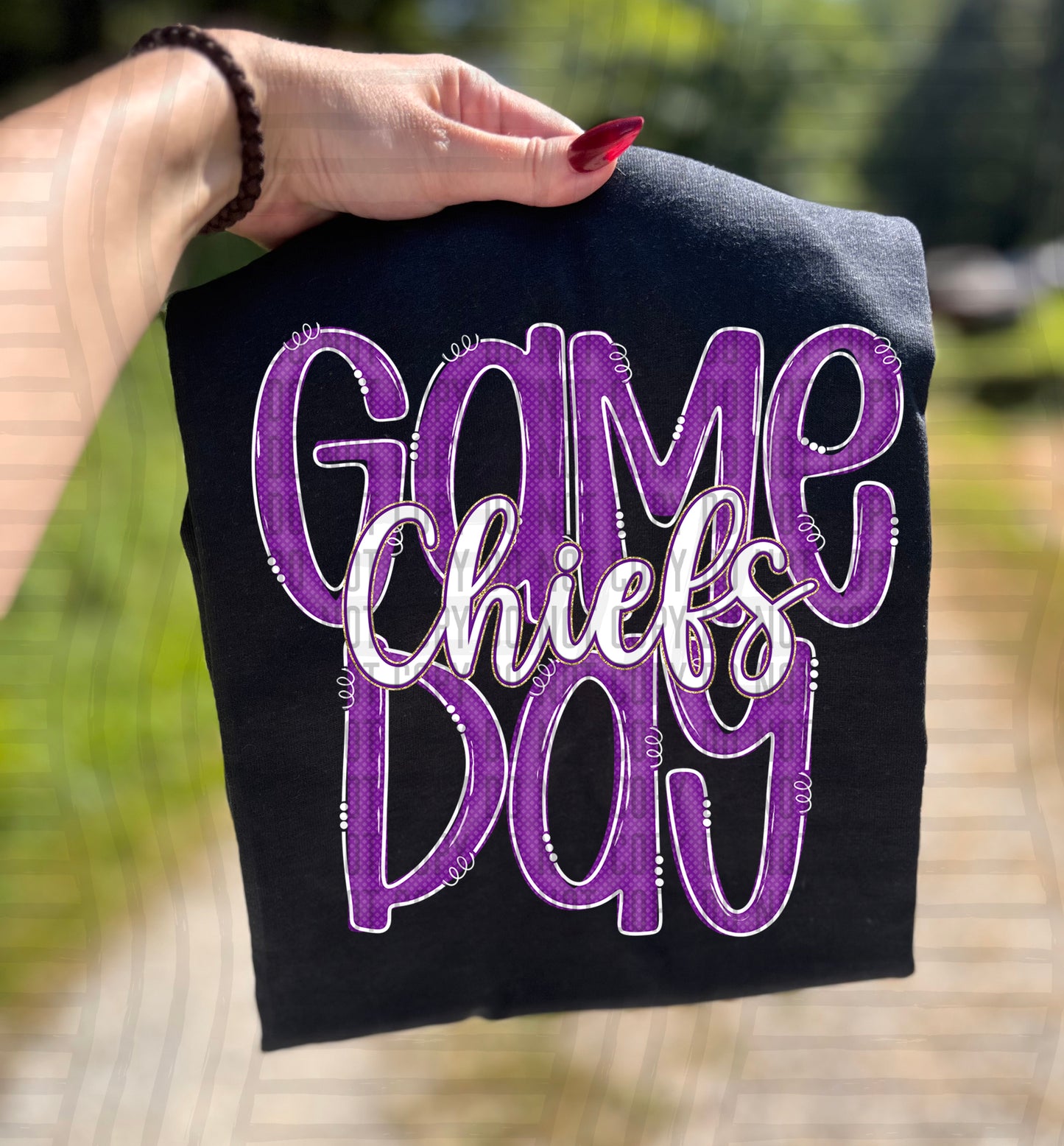 Purple - GAME DAY Doodles - 300 dpi Digital Download