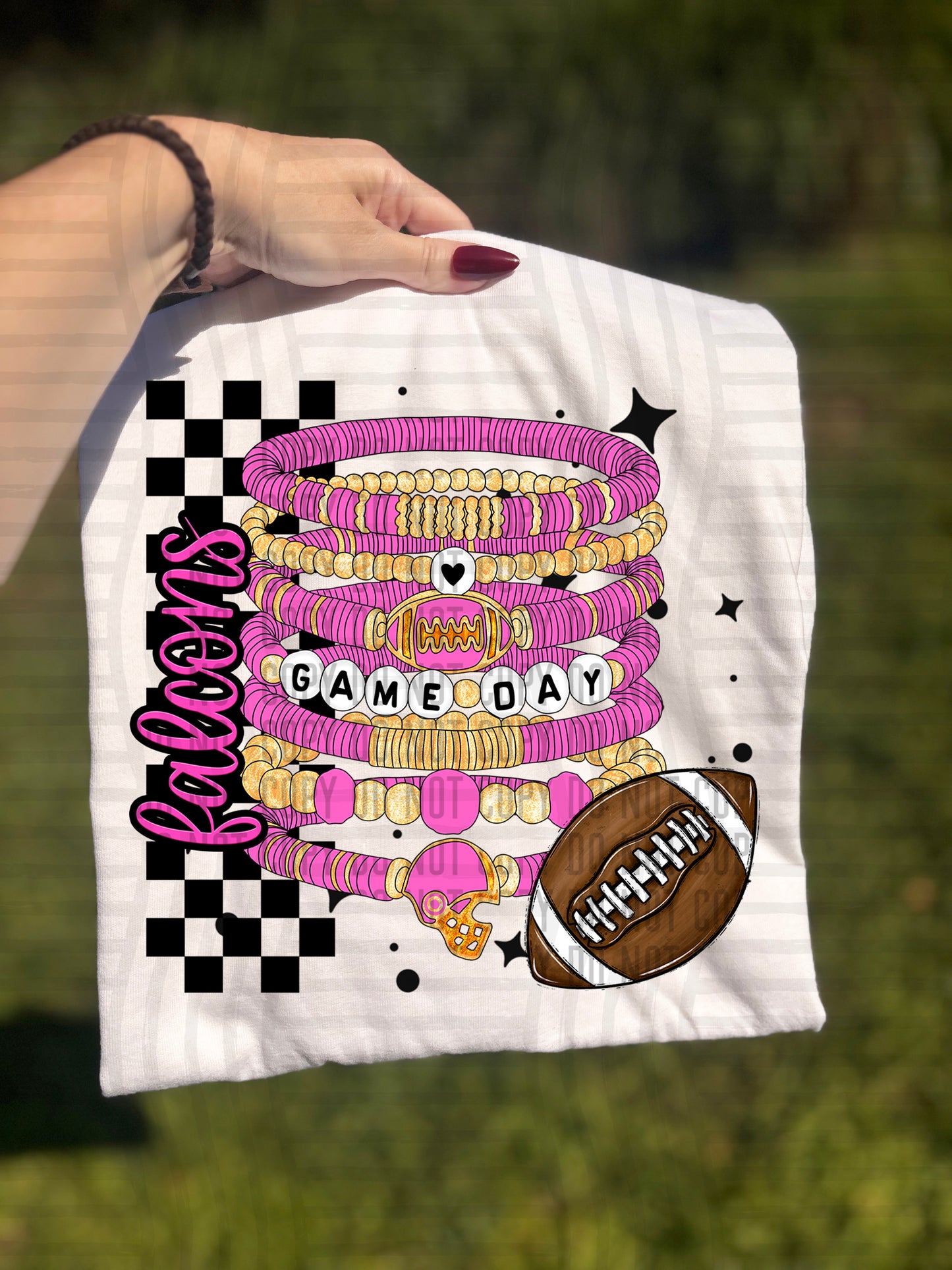 Pink Game Day Bracelet + CUSTOM - Dropdown - Digital Download 300DPI PNG FILE
