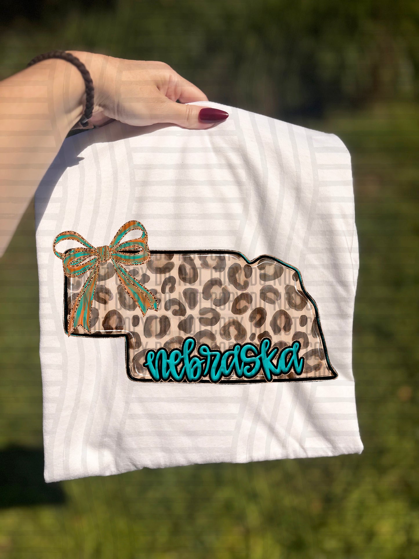 PICK A STATE -  Teal and Leopard - Digital download 300DPI PNG FILE