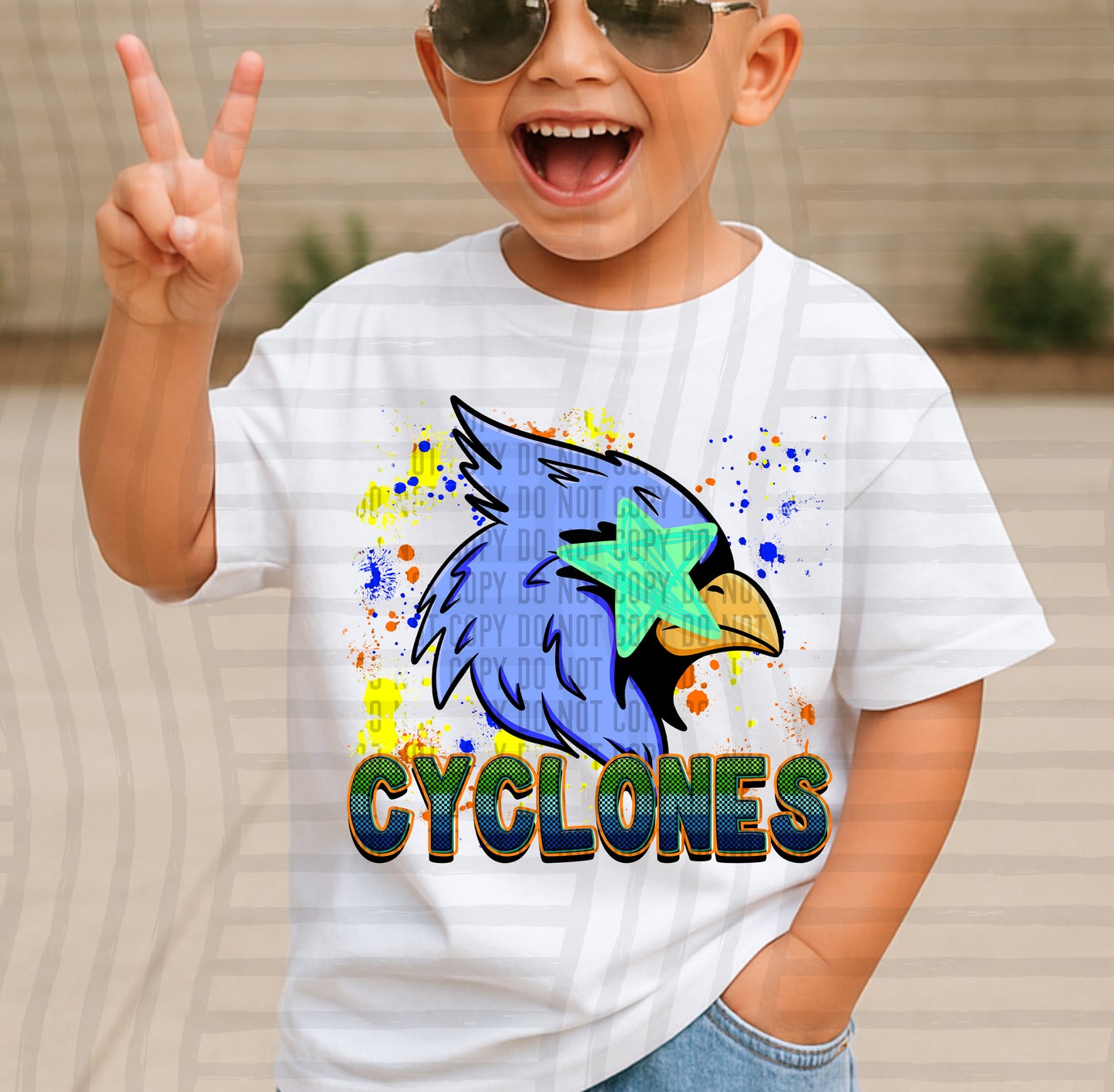 Paint Splatter STARRY EYED mascots blue/green/orange -  Digital Download 300DPI PNG FILE