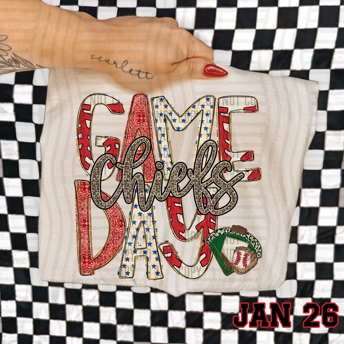 Game Day Baseball LEOPARD PRINT CENTER - Custom + DROPDOWN - 300 DPI digital download