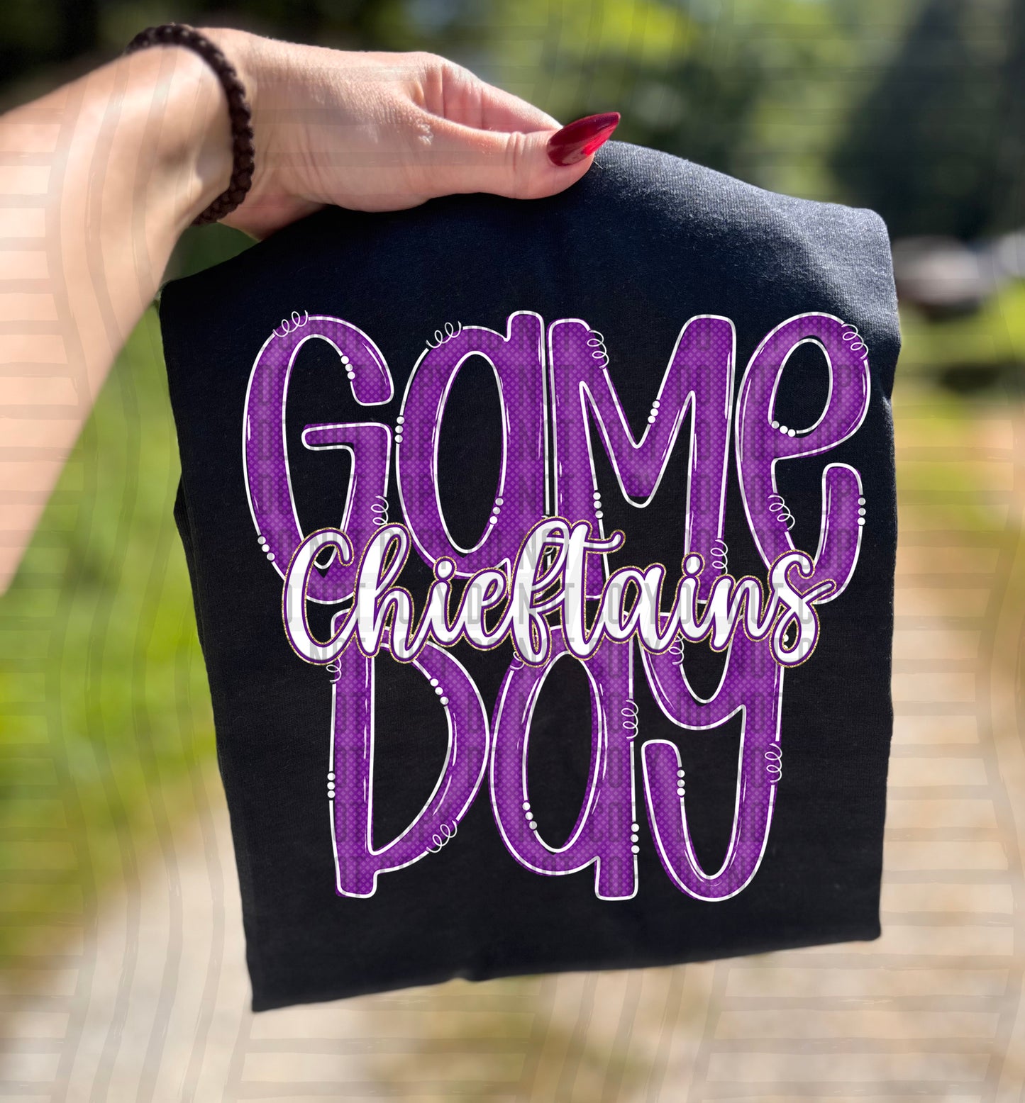 Purple - GAME DAY Doodles - 300 dpi Digital Download