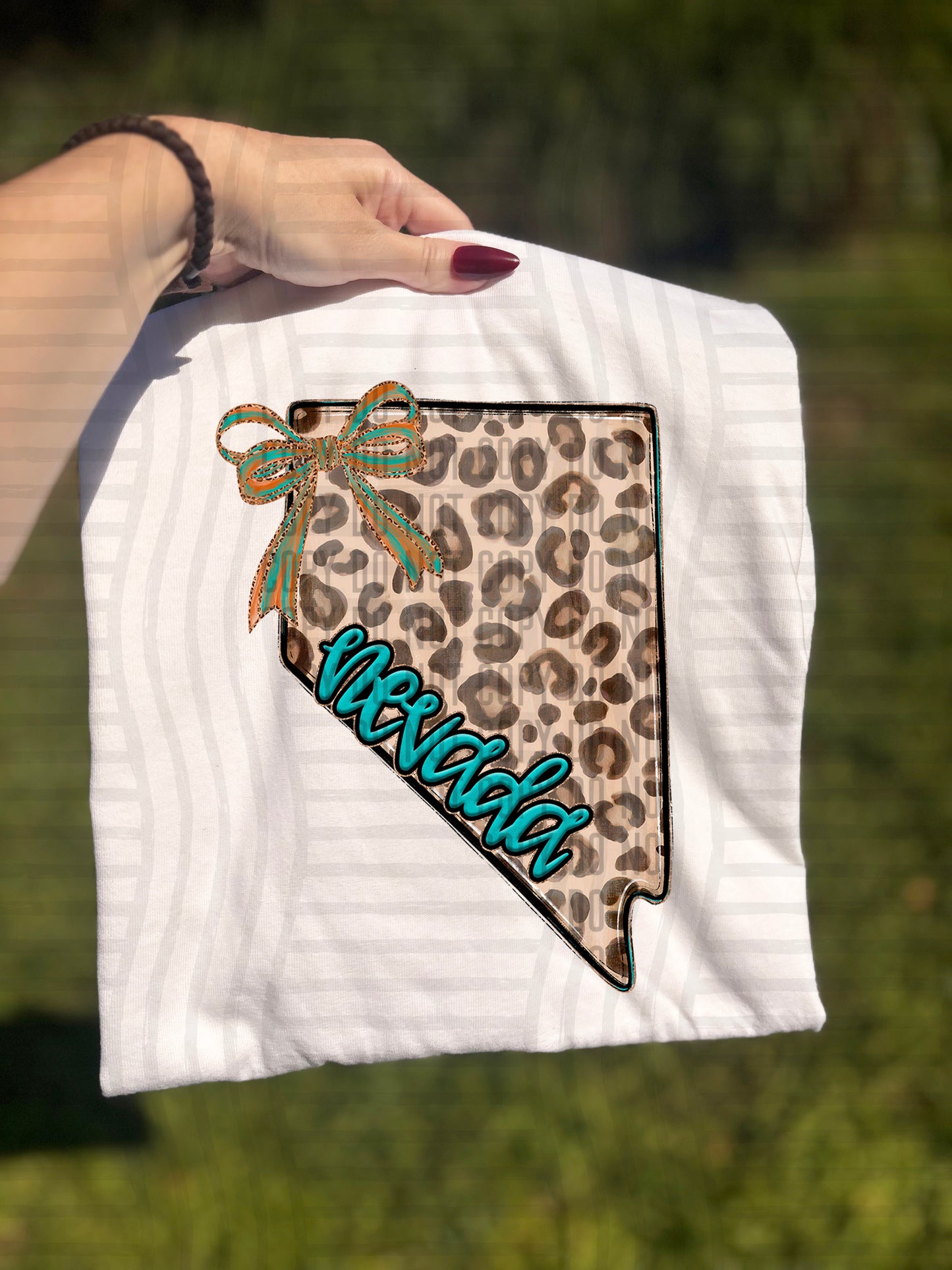 PICK A STATE -  Teal and Leopard - Digital download 300DPI PNG FILE