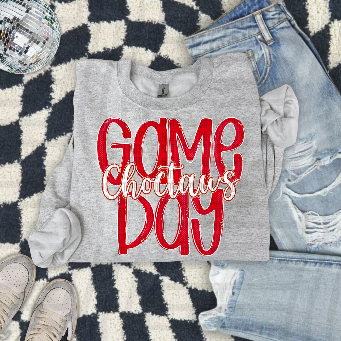 Red - GAME DAY Doodles - 300 dpi Digital Download