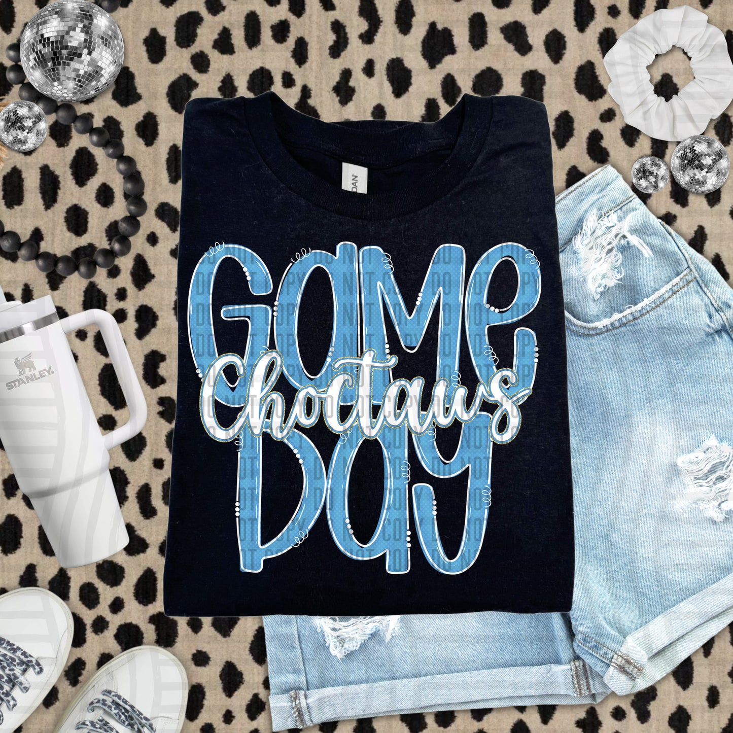 Light Blue - GAME DAY Doodles - 300 dpi Digital Download