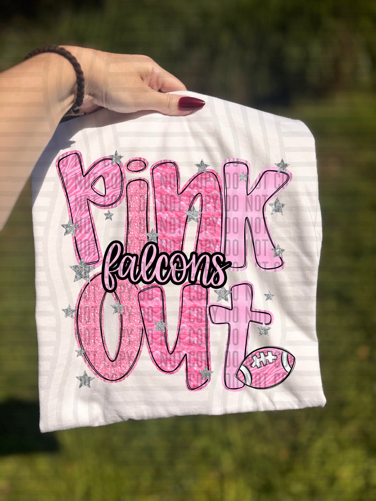 PINK OUT Football + CUSTOM - Dropdown - Digital Download 300DPI PNG FILE