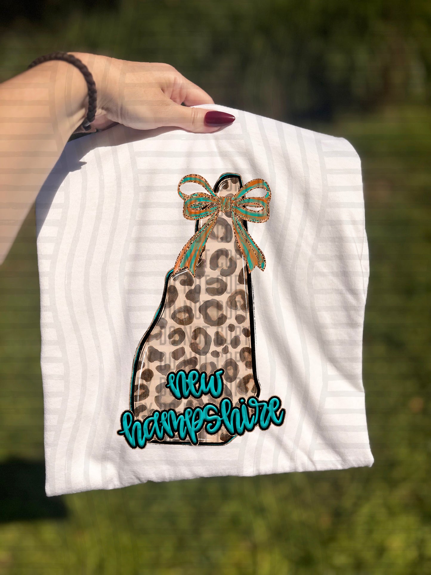 PICK A STATE -  Teal and Leopard - Digital download 300DPI PNG FILE