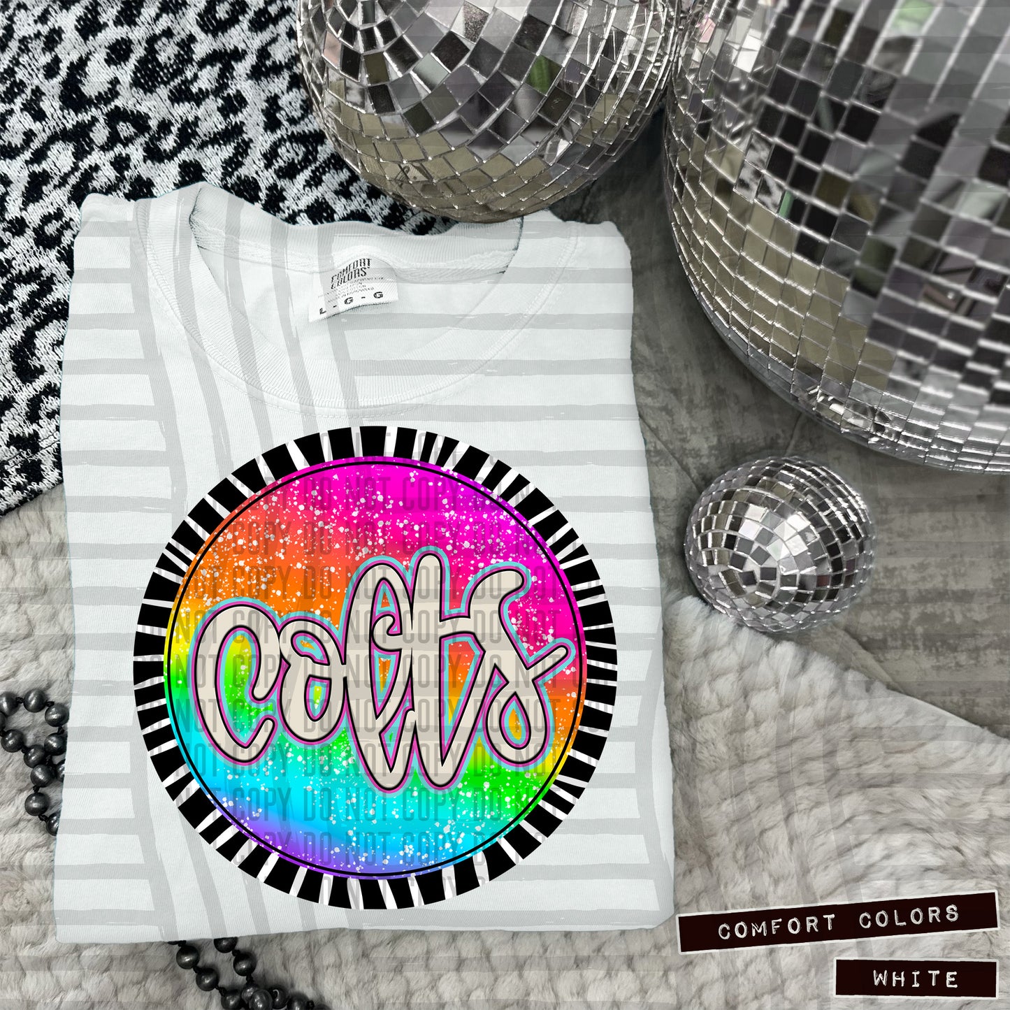 Rainbow Splatter Circles Mascots - Digital Download 300DPI PNG FILE