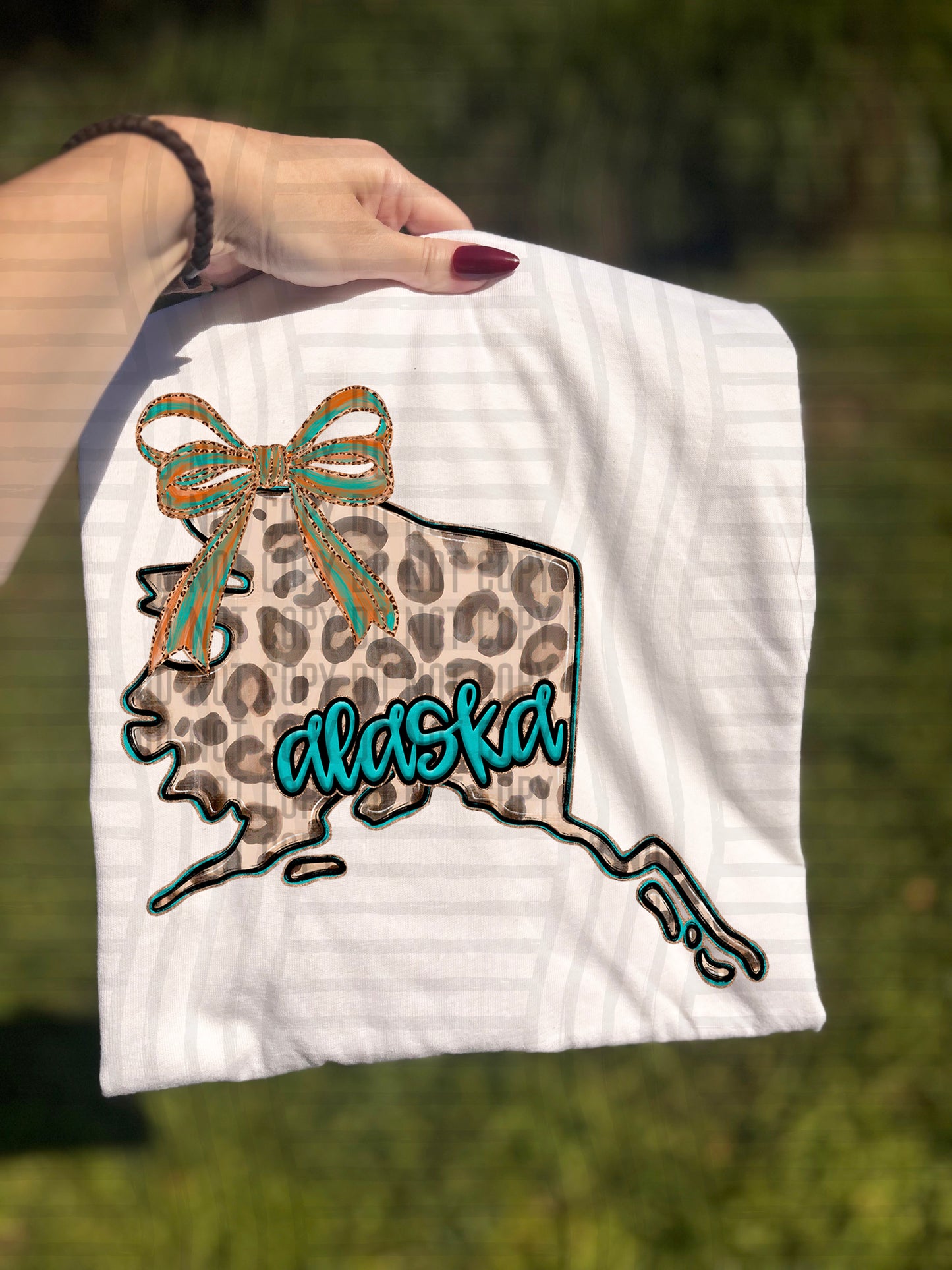 PICK A STATE -  Teal and Leopard - Digital download 300DPI PNG FILE