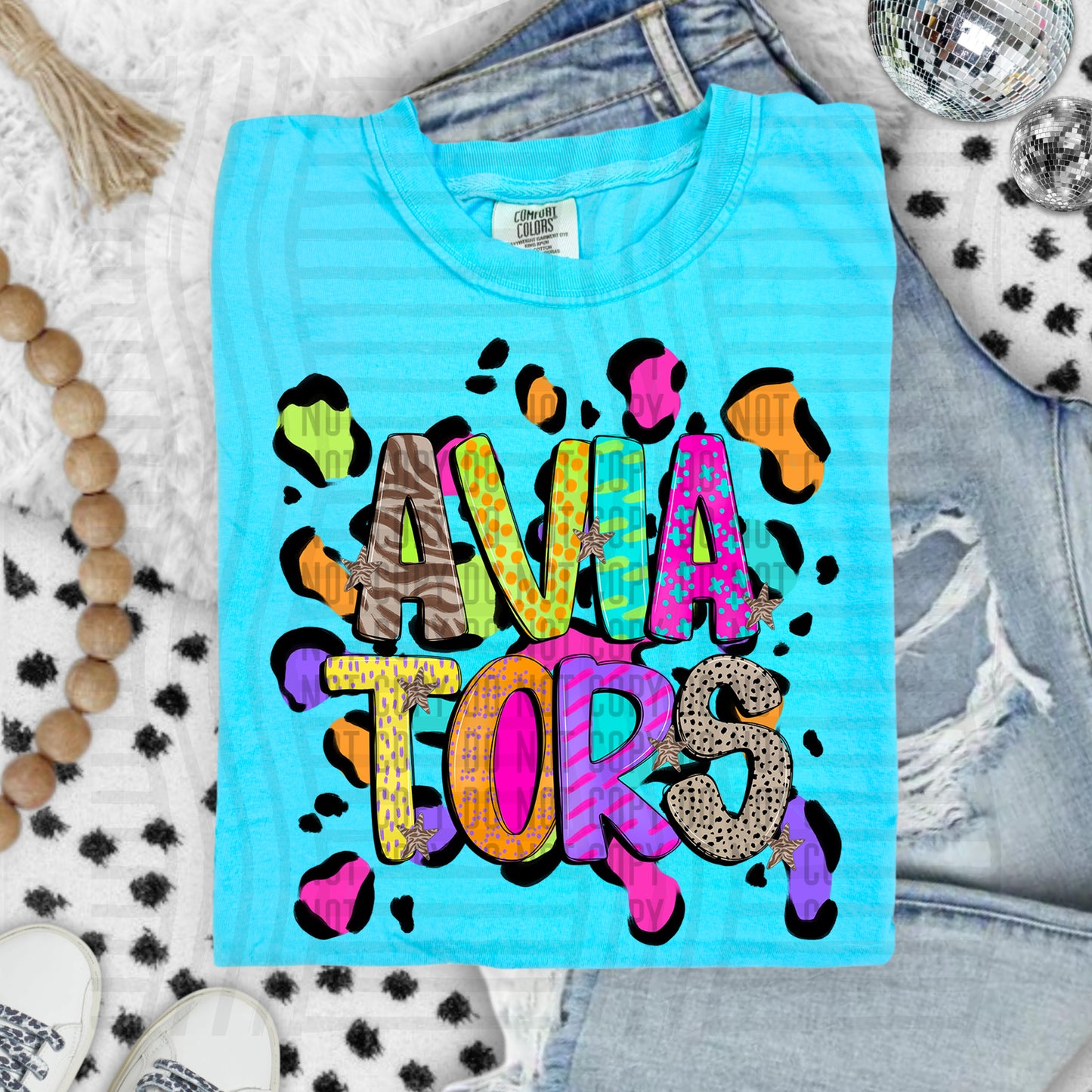 Funky Mix-Up Leopard Spot Mascots - Custom + Dropdown - 300 dpi Digital Download