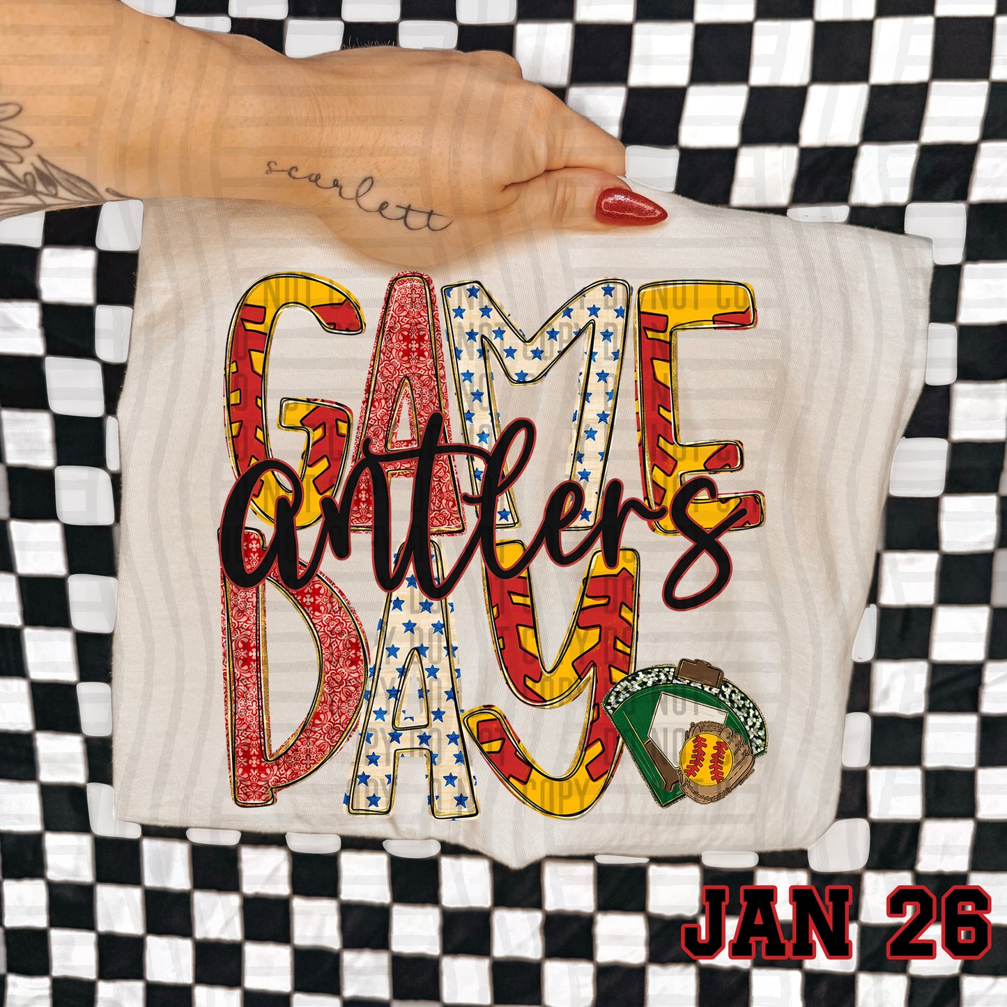 Game Day Softball- Custom + DROPDOWN - 300 DPI digital download