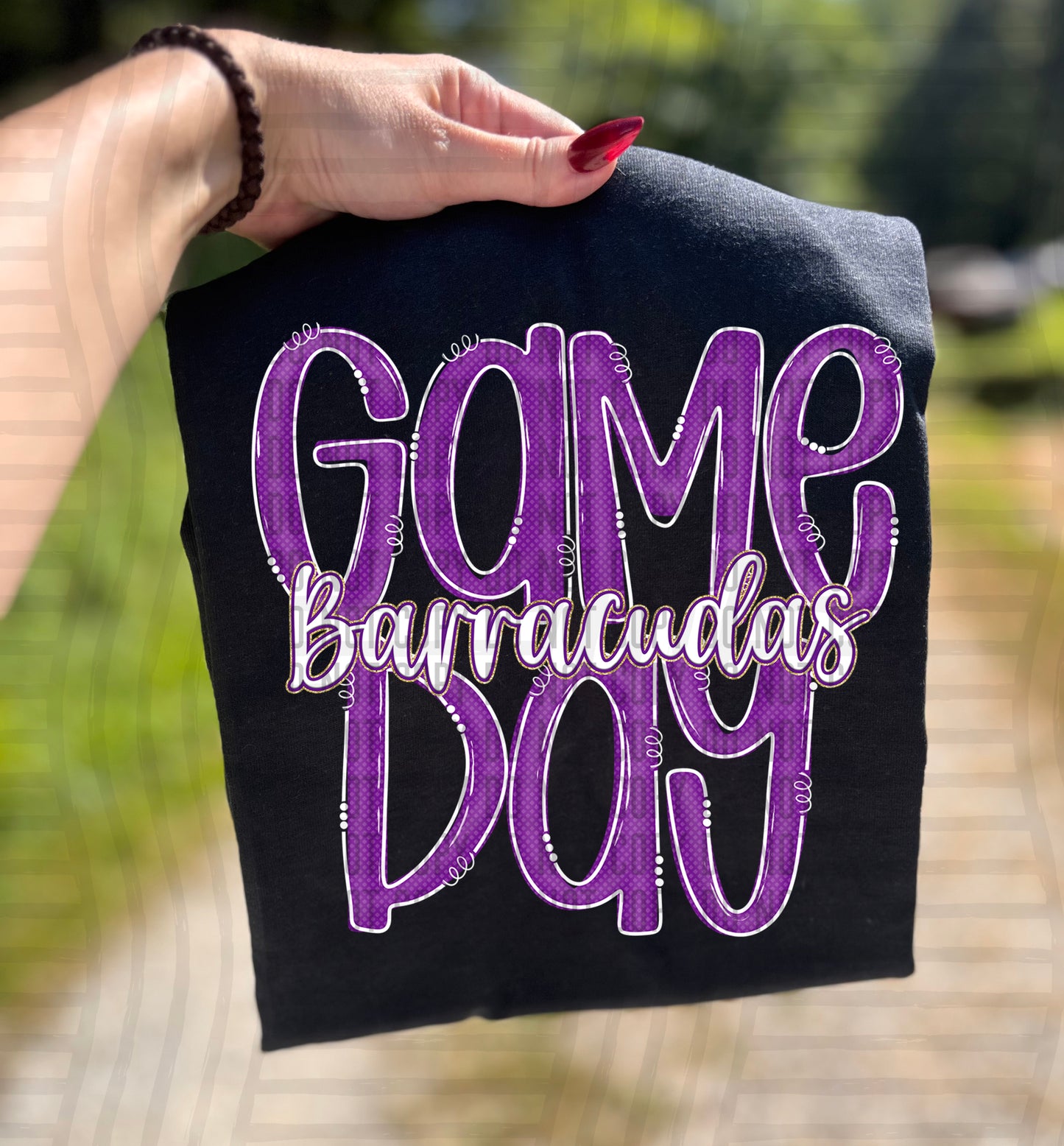 Purple - GAME DAY Doodles - 300 dpi Digital Download