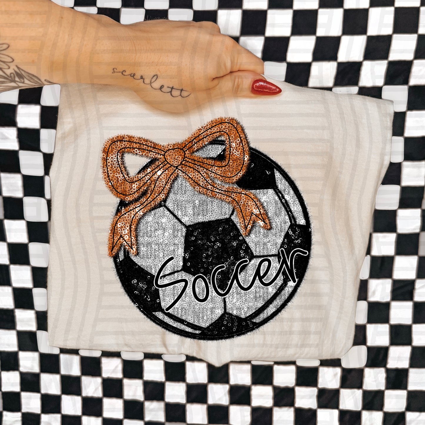 Soccer script -Faux sequin- Color Dropdown Digital Download 300DPI PNG FILE