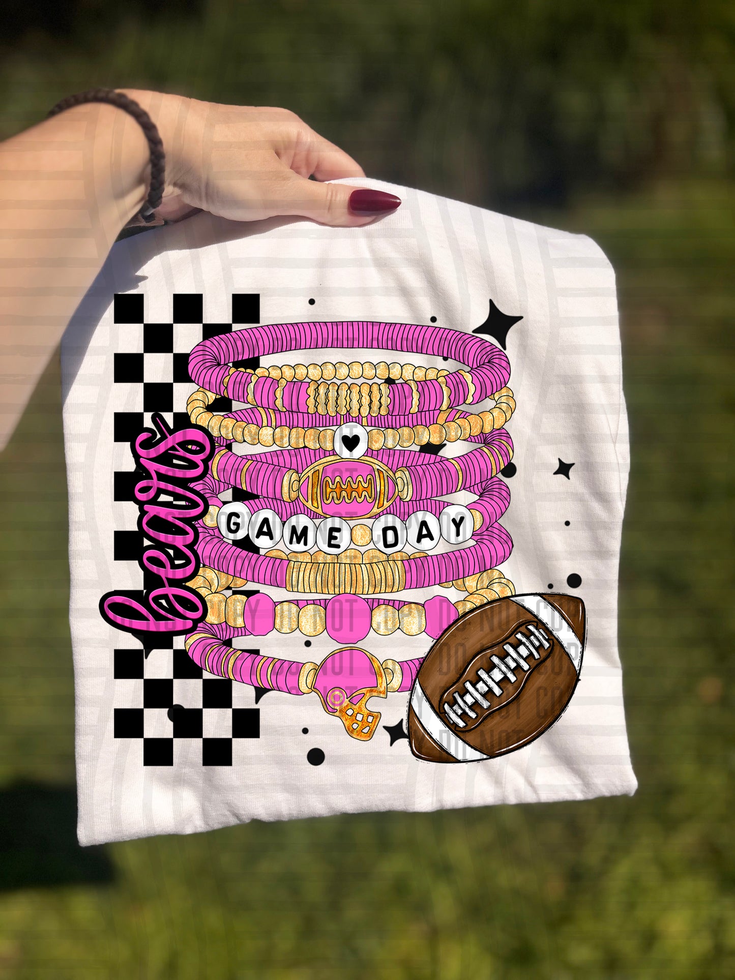 Pink Game Day Bracelet + CUSTOM - Dropdown - Digital Download 300DPI PNG FILE