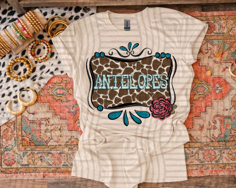 Cowhide & Turquoise Mascots -  Custom + DROPDOWN - 300 DPI digital download