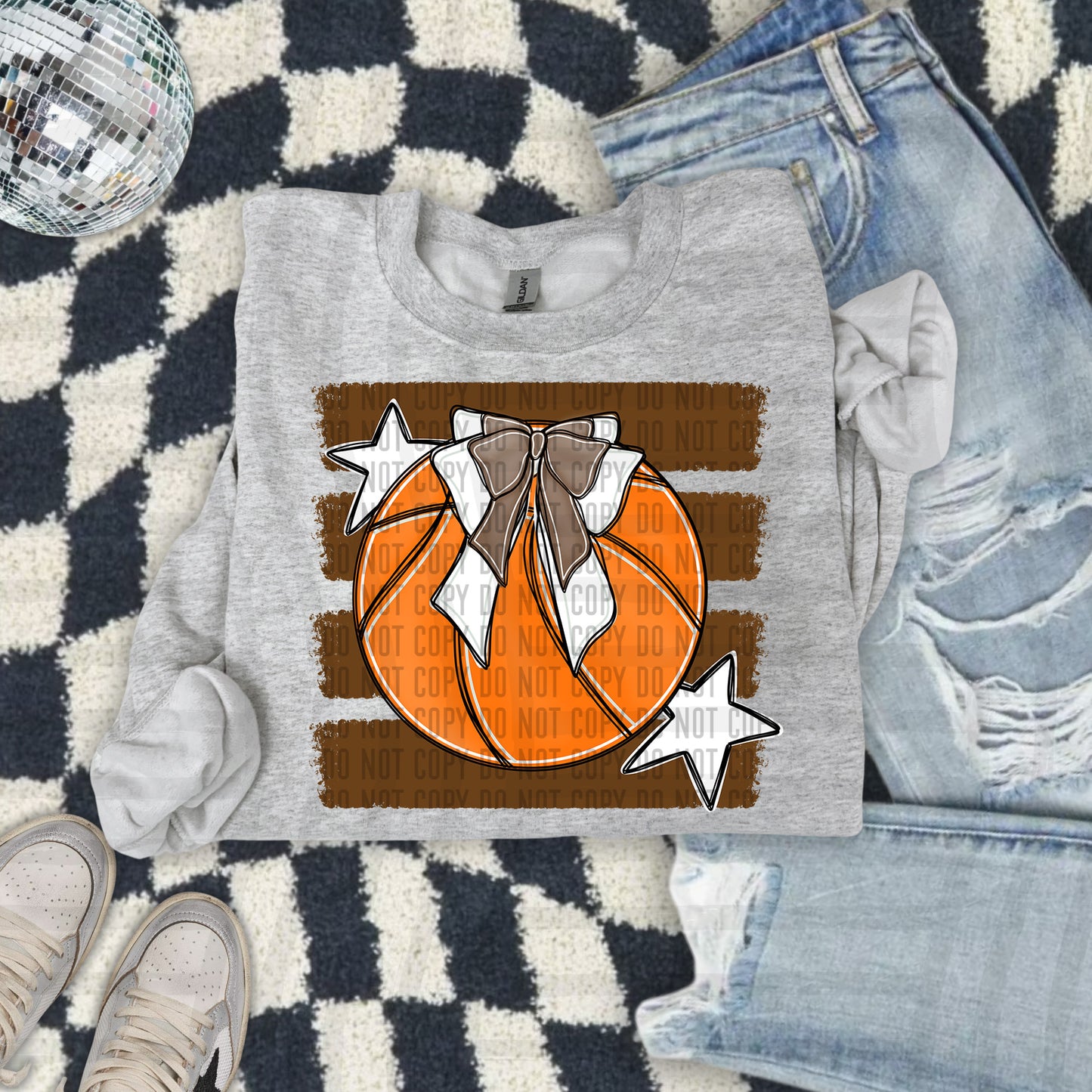 BASKETBALL BOW CC 2608-0010- Color Dropdown Digital Download 300DPI PNG FILE