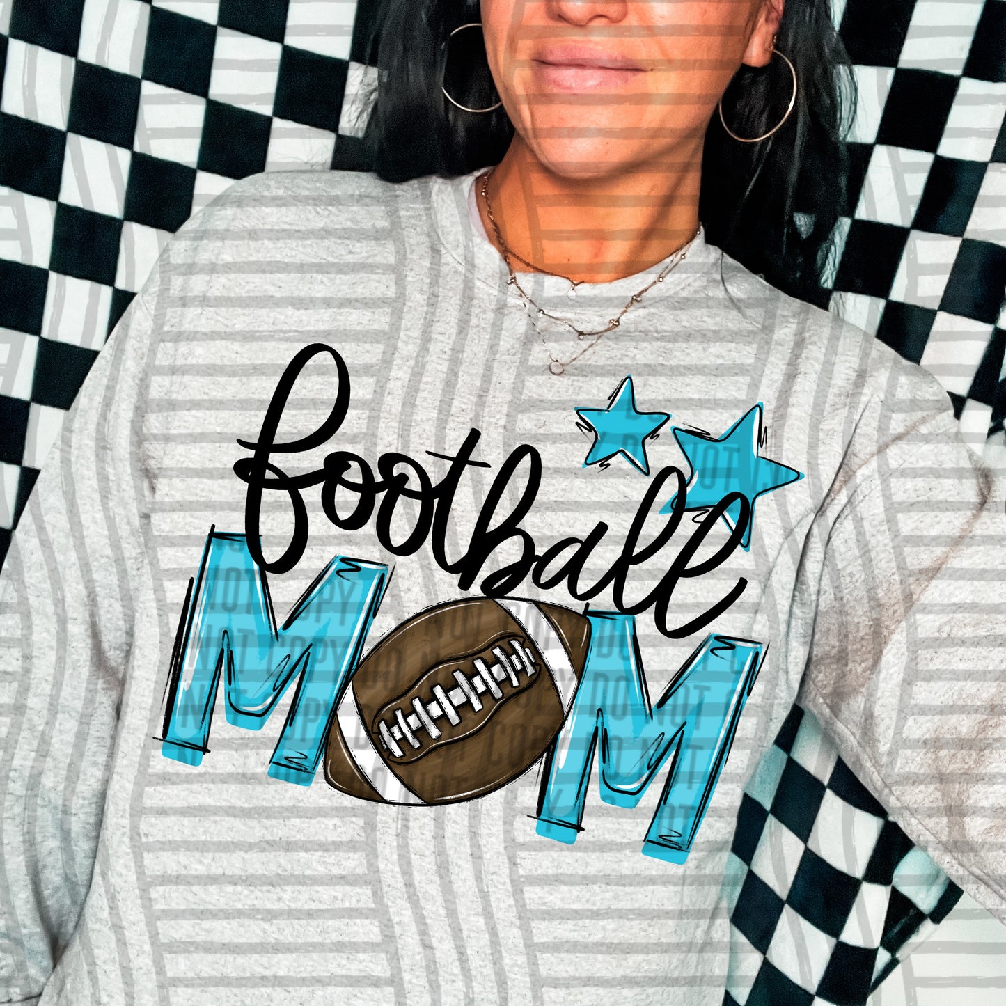 Football Mom - Color Dropdown Digital Download 300DPI PNG FILE