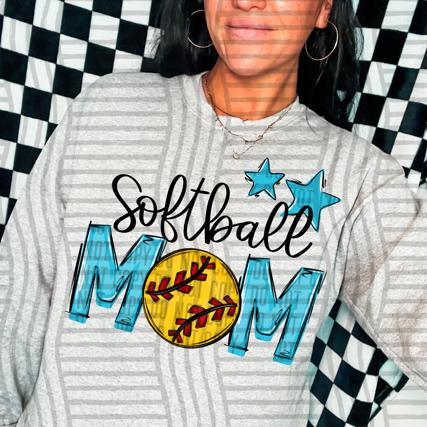 Softballl Mom - Color Dropdown Digital Download 300DPI PNG FILE