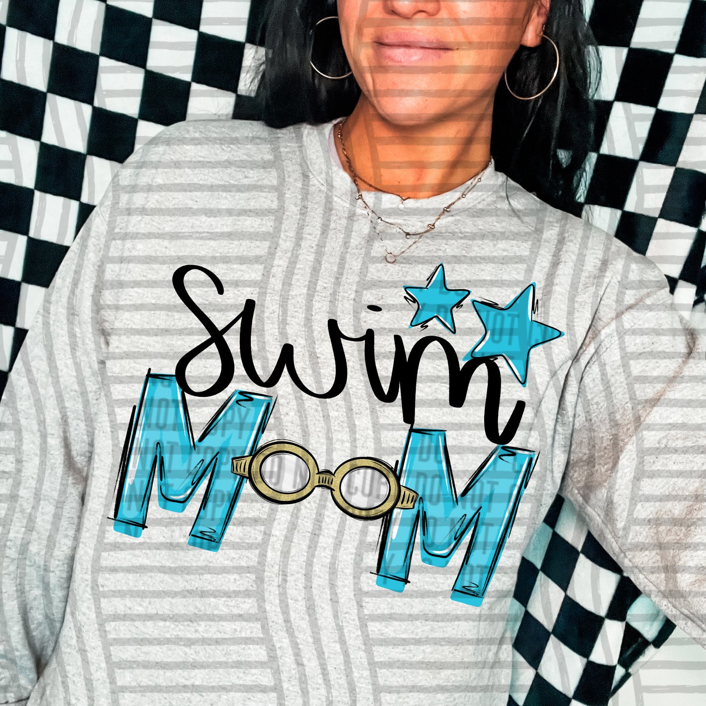 Swim Mom - Color Dropdown Digital Download 300DPI PNG FILE