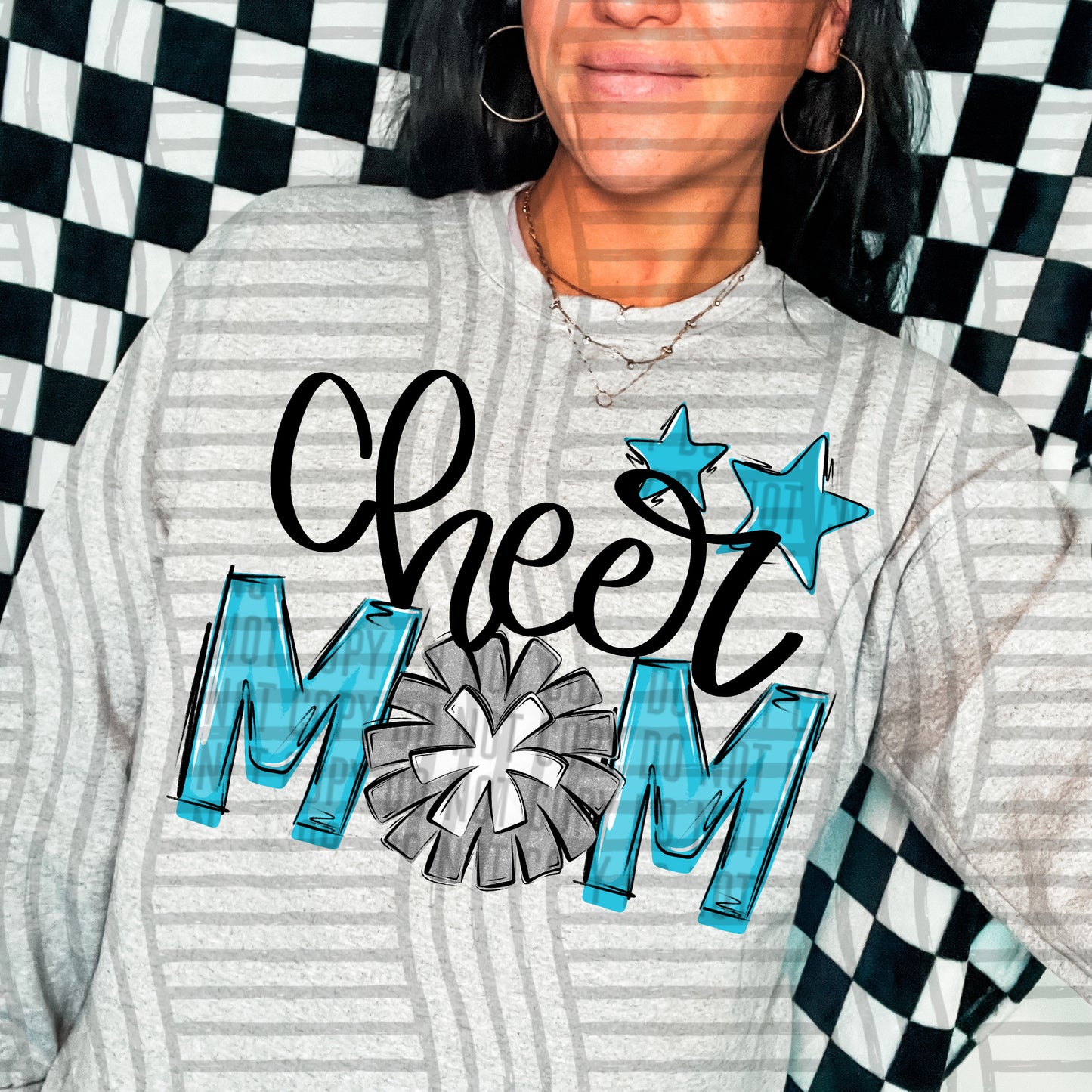 Cheer Mom Silver  - Color Dropdown Digital Download 300DPI PNG FILE