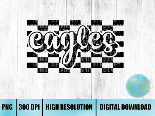 checkered team EAGLES - Digital download 300DPI PNG FILE