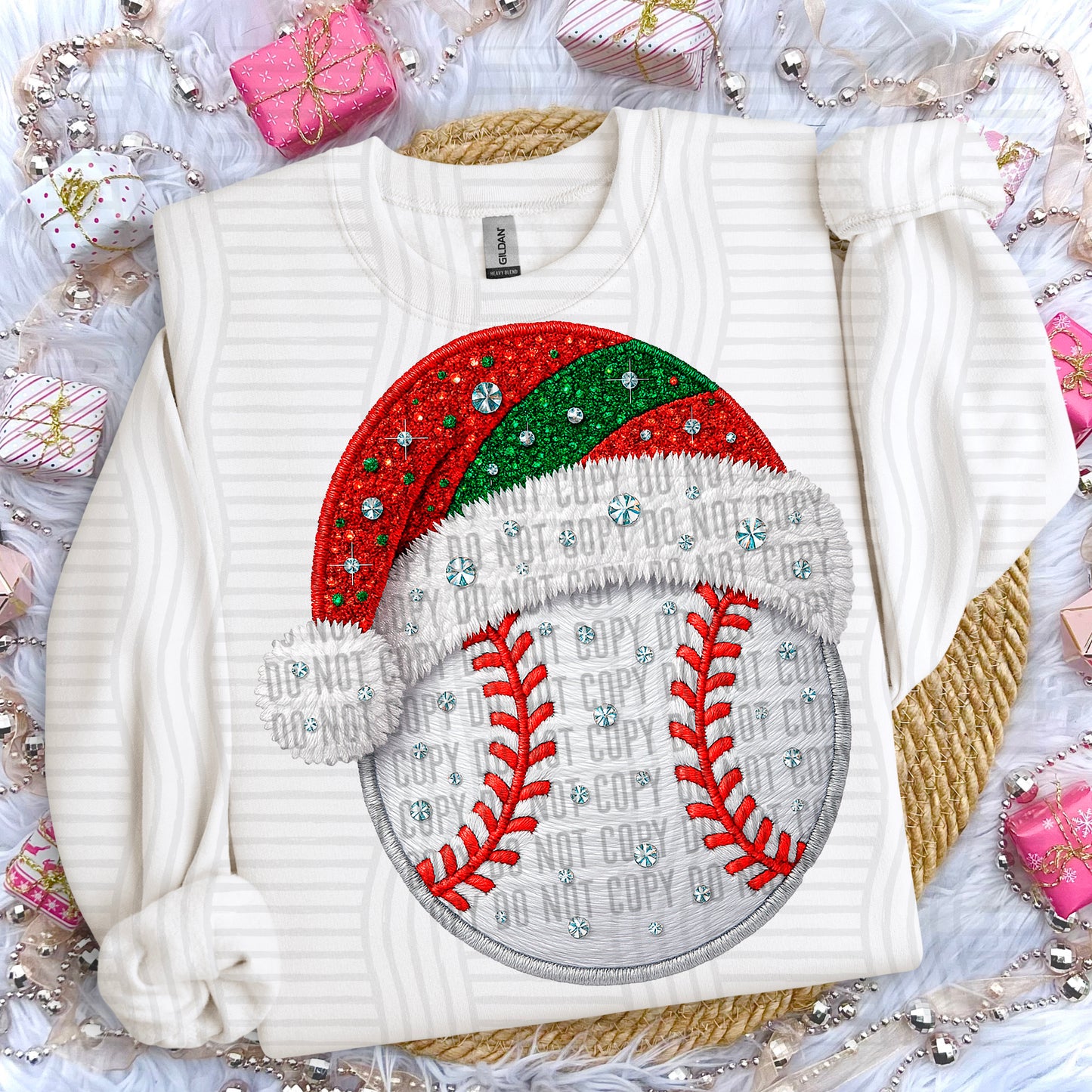 Christmas Faux Embroidery Sports Balls