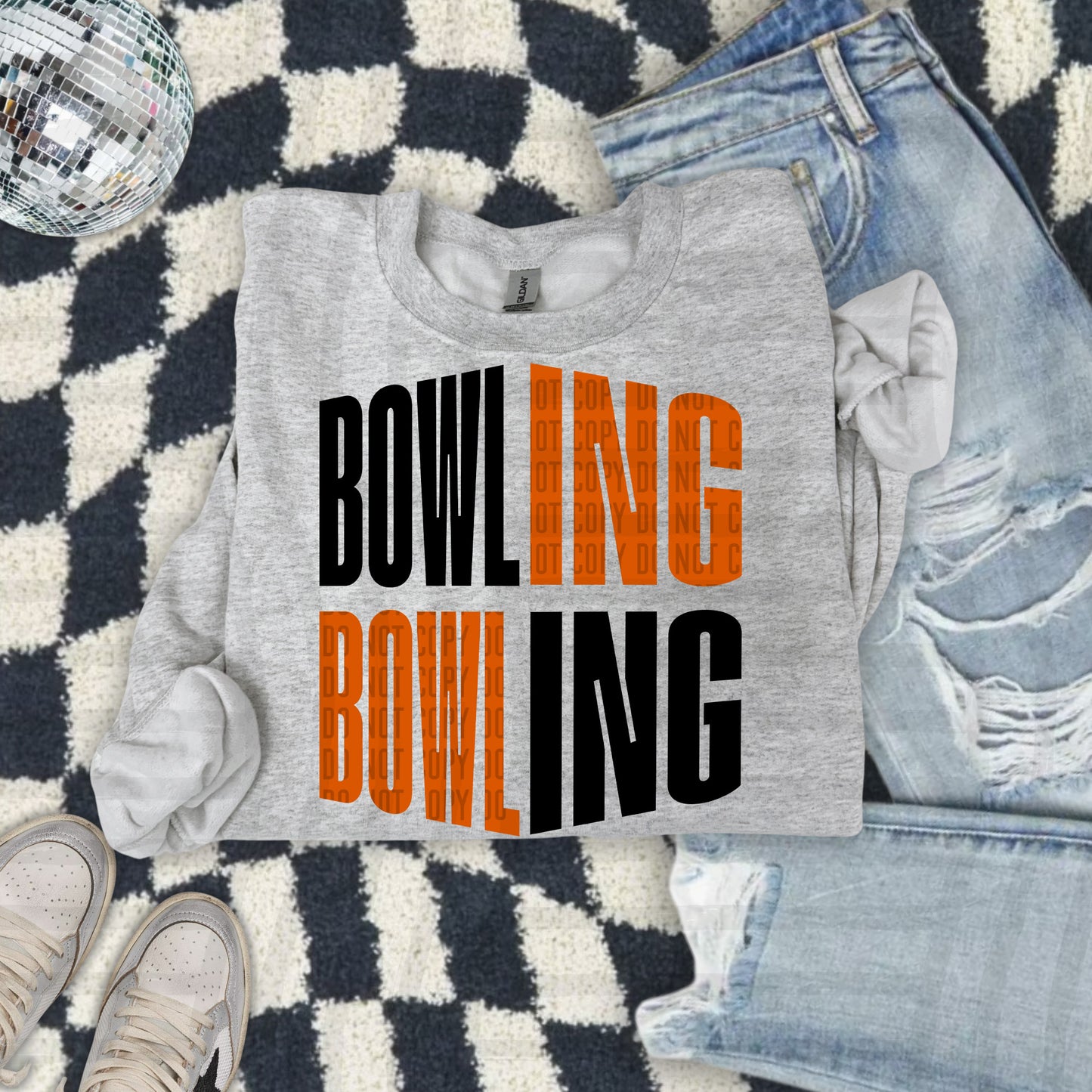 BOWLING word art - Color Dropdown Digital Download 300DPI PNG FILE