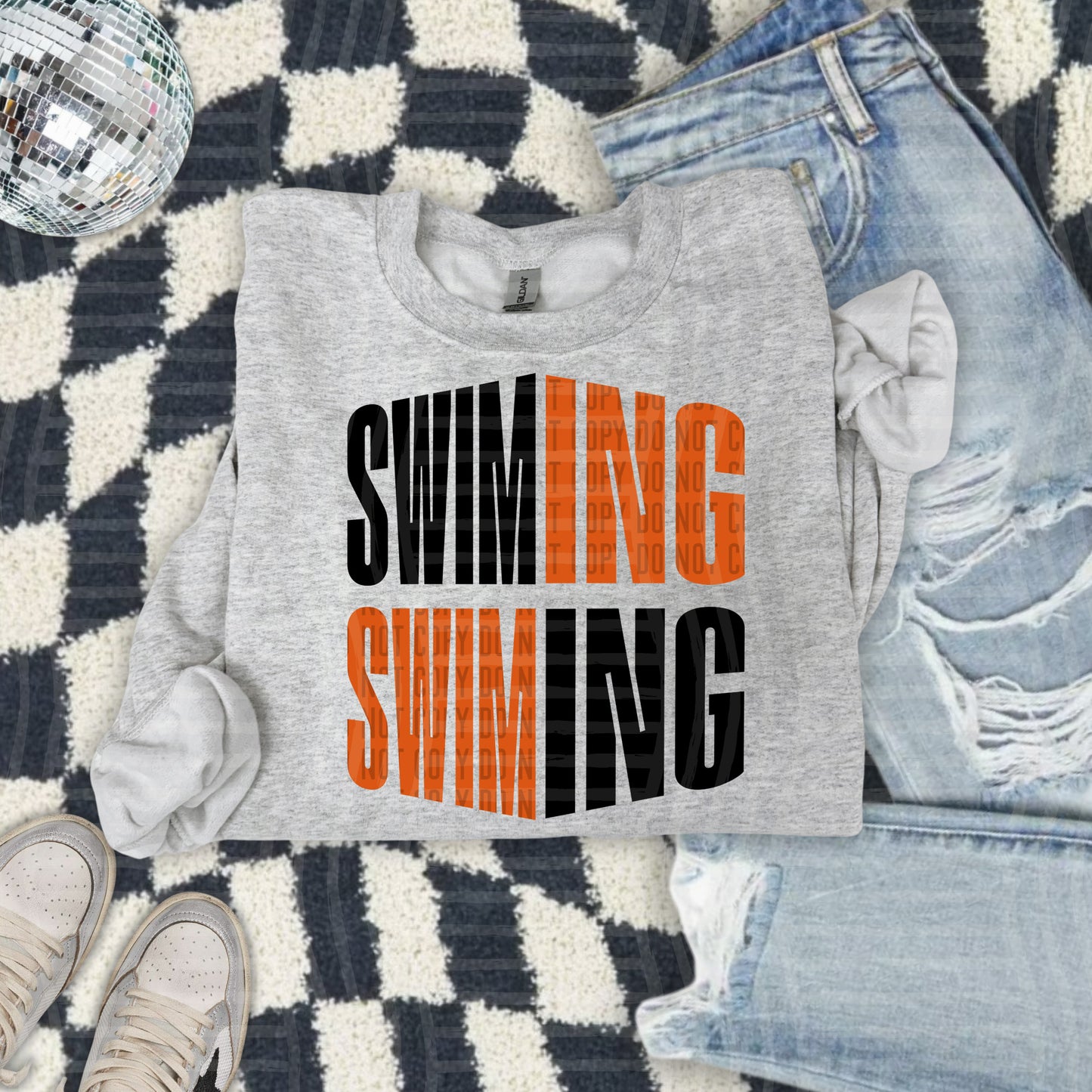 SWIMMING word art - Color Dropdown Digital Download 300DPI PNG FILE