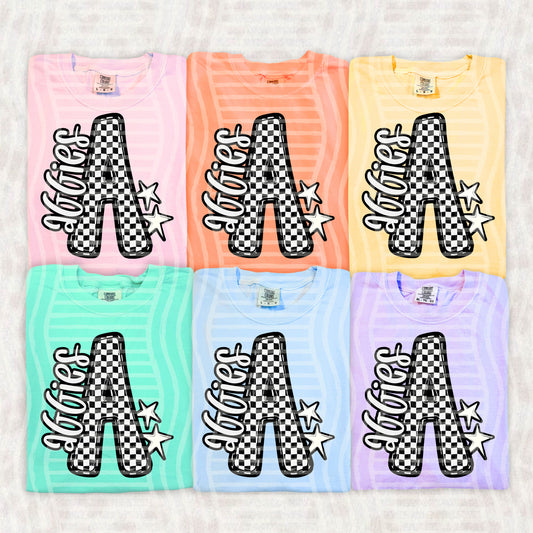 Checker Crush BW initial CC-2607-0007 - 300 DPI digital download