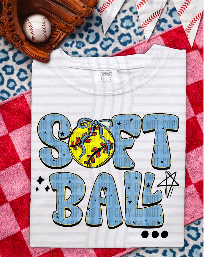 Softball Retro - Color Dropdown Digital Download 300DPI PNG FILE