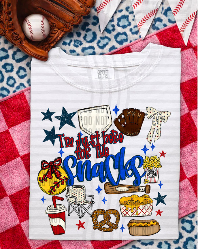 I'm just here for the snacks - baseball/softball - Color Dropdown Digital Download 300DPI PNG FILE