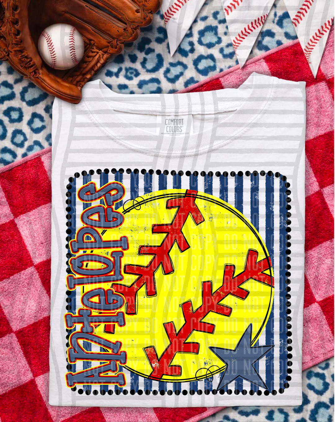 Softball RWB Framed -  Custom + DROPDOWN - 300 DPI digital download