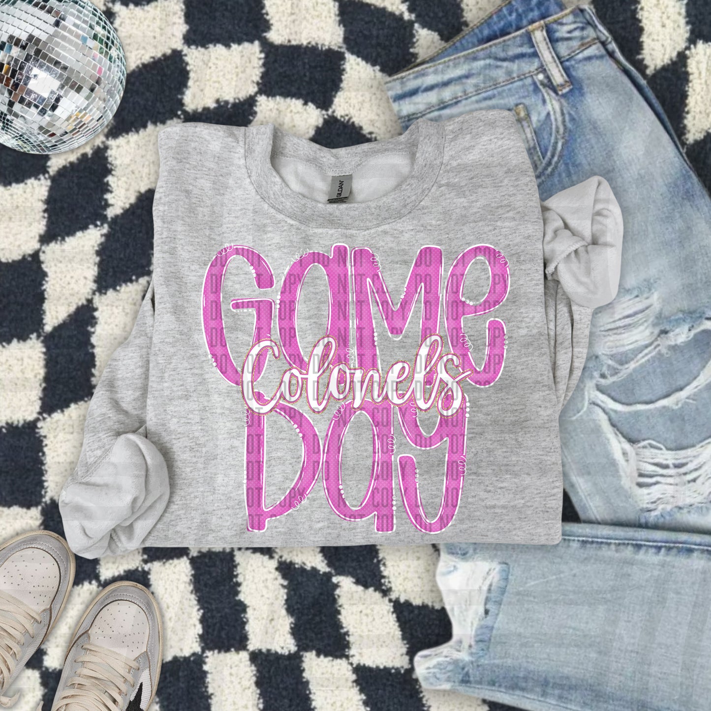 Pink - GAME DAY Doodles - 300 dpi Digital Download