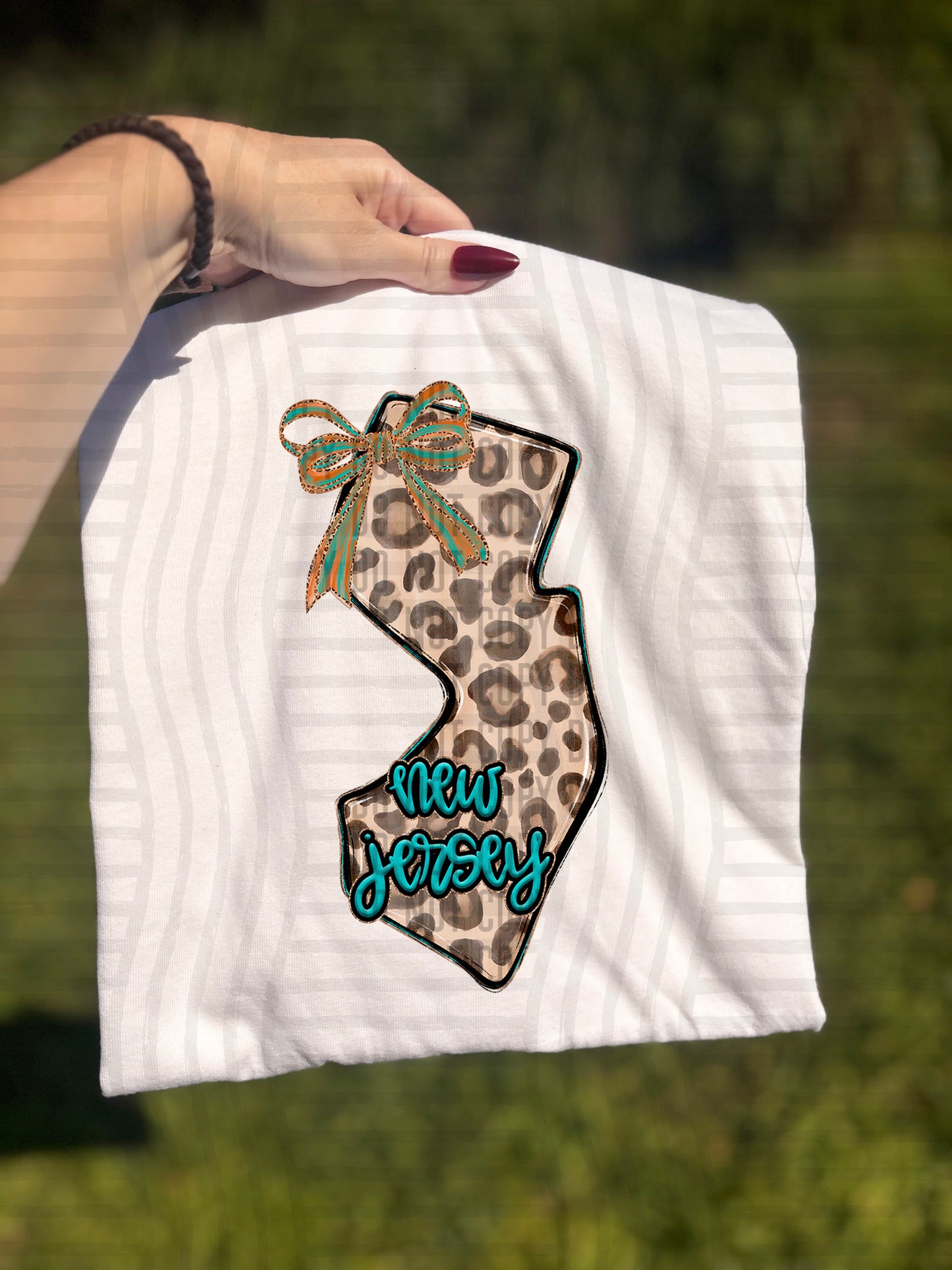 PICK A STATE -  Teal and Leopard - Digital download 300DPI PNG FILE