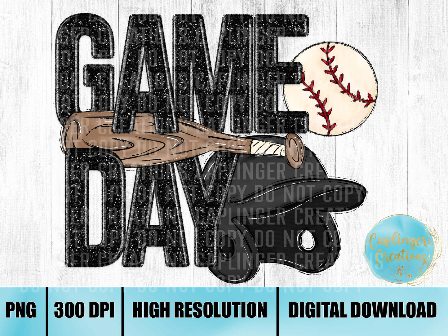 GAME DAY BASEBALL - Digital download 300DPI PNG FILE