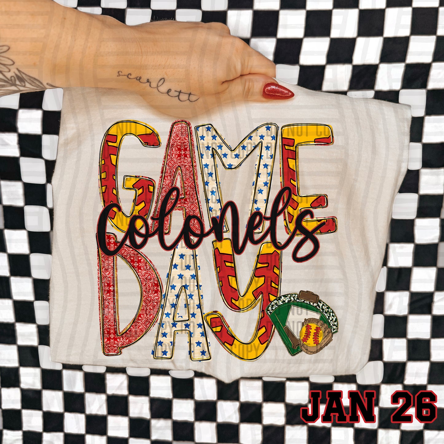 Game Day Softball- Custom + DROPDOWN - 300 DPI digital download